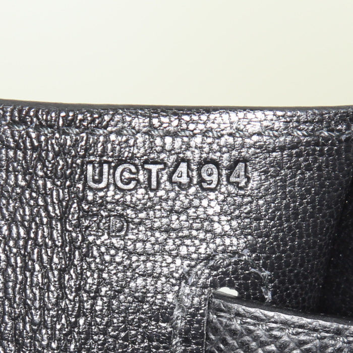 Hermes Birkin 25 cm handbag in black epsom leather - Detail D4