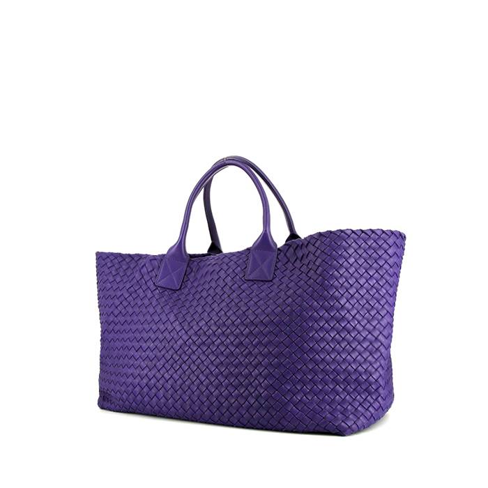 Bottega Veneta shopping bag in purple intrecciato leather - 00pp
