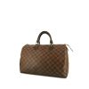 Sac à main Louis Vuitton  Speedy 35 en toile damier ébène et cuir marron - 00pp thumbnail