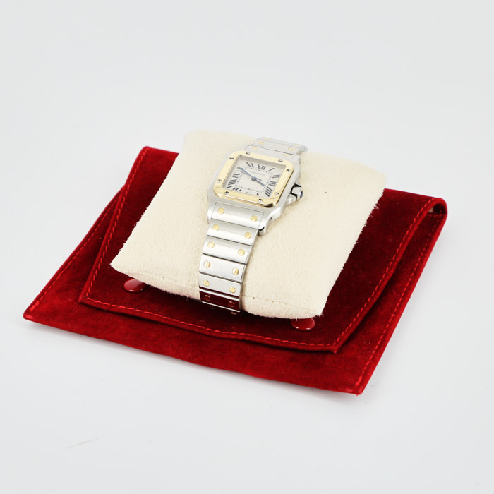 Cartier Santos Galbée watch in gold and stainless steel Ref:  187901 Circa  1990 - Detail D2