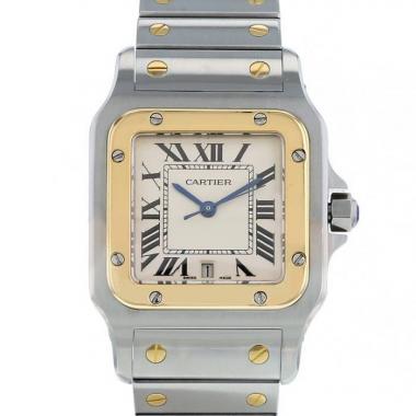 Reloj Cartier Santos Galbée de oro y acero Ref :  187901 Circa  1990