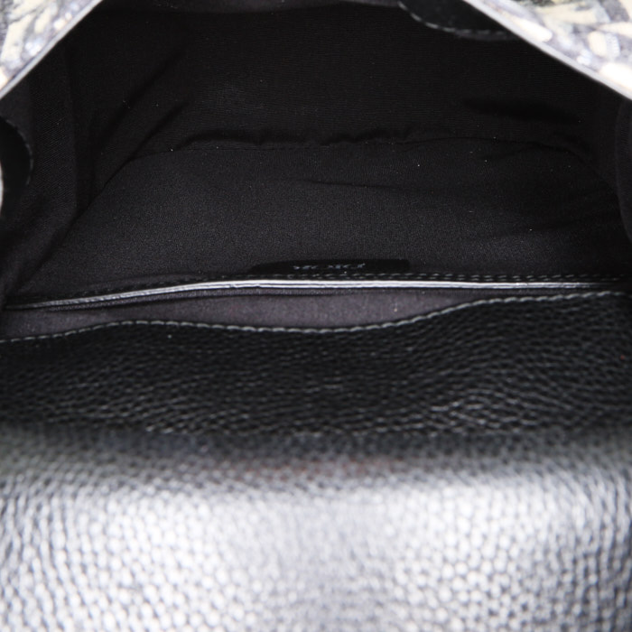 Mochila Dior Saddle en lona Monogram Oblique azul y cuero azul - Detail D3