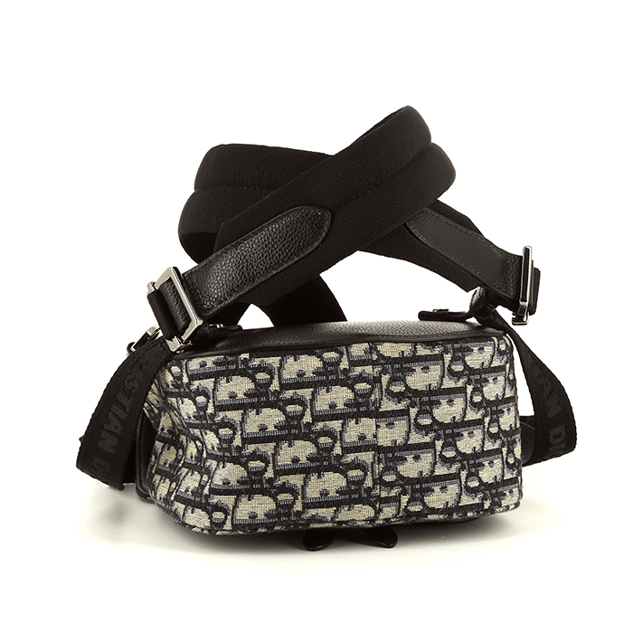 Zaino Dior Saddle in tessuto a monogramma Oblique blu e pelle blu - Detail D5