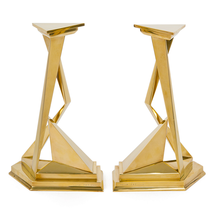 Salvador Dalí, "Castor
Pollux", a pair of candlestick, in polished and gilded brass, signed, titled and numbered, around 1975 - Detail D1