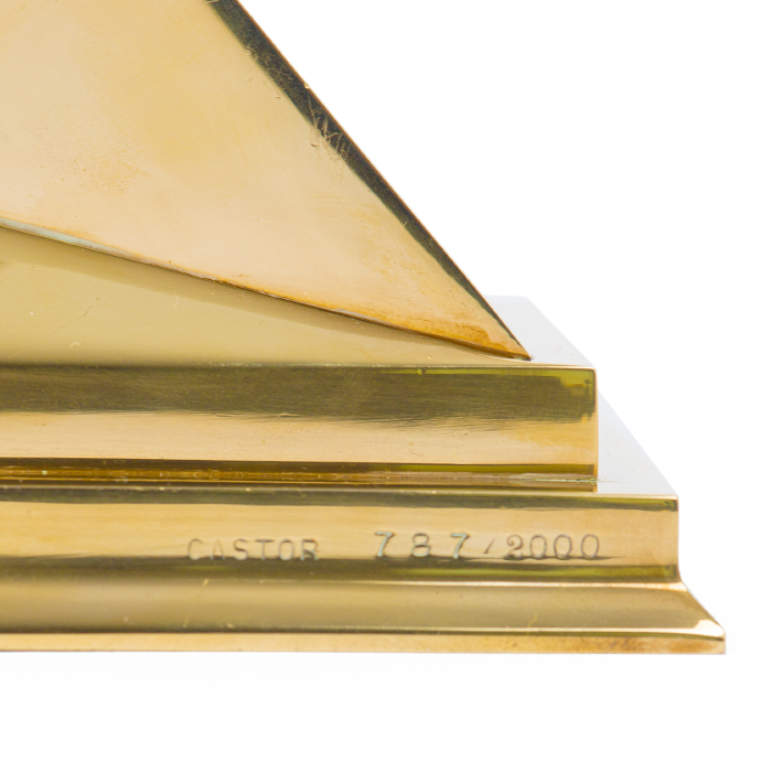 Salvador Dalí, "Castor
Pollux", a pair of candlestick, in polished and gilded brass, signed, titled and numbered, around 1975 - Detail D3