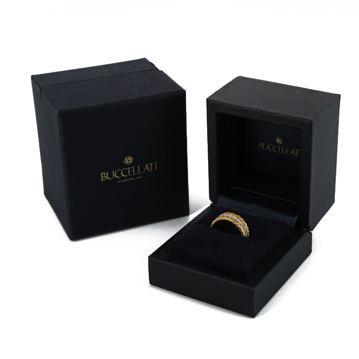 Sortija Buccellati en oro amarillo y oro blanco - Detail D2