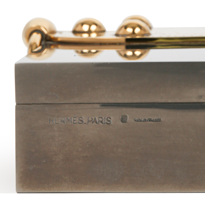 Hermès, "Languette", box in nickel and gold-plated metal, signed, from the 1980's - Detail D2