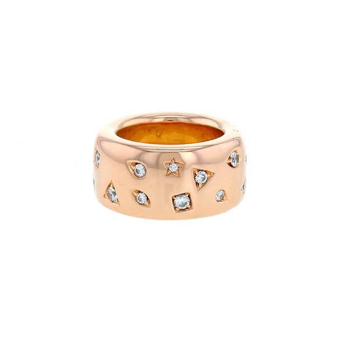 Pomellato Iconica large model ring in pink gold and diamonds - 00pp