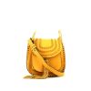 Borsa a tracolla Chloé Hudson in pelle gialla con decoro di borchie - 360 thumbnail