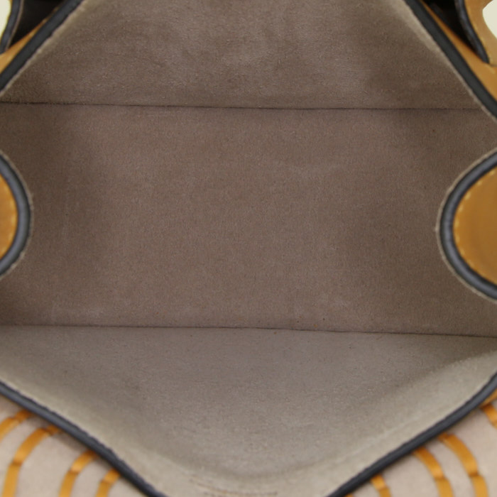 Sac bandoulière Chloé Hudson en cuir jaune - Detail D2