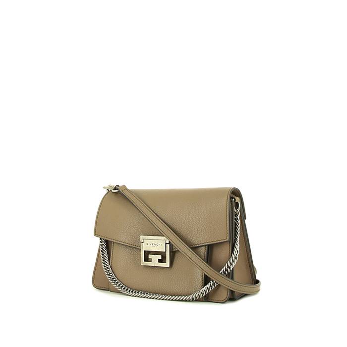 Givenchy GV3 handbag in taupe leather and taupe suede - 00pp