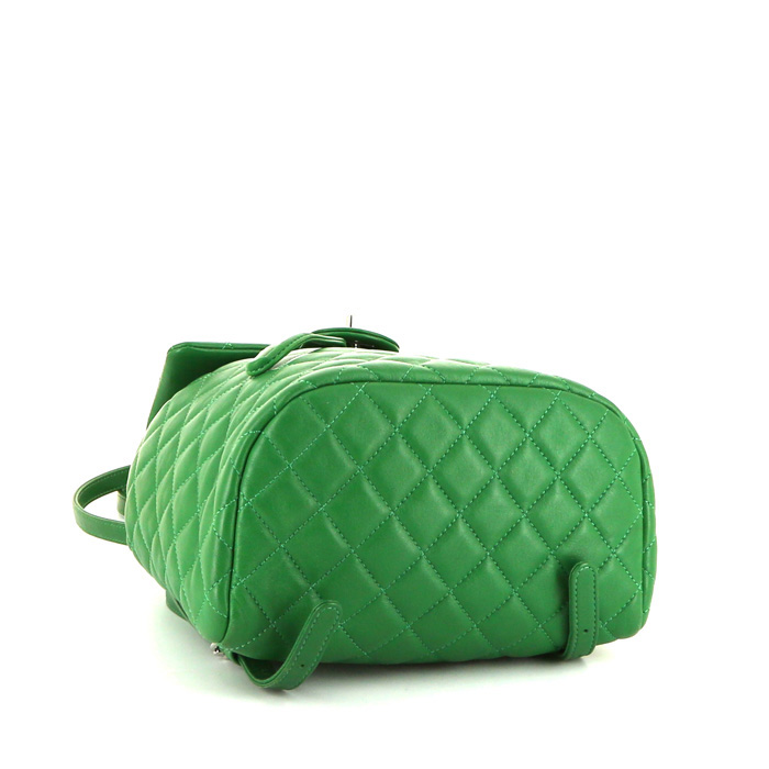 Zaino Chanel Sac à dos in pelle trapuntata verde - Detail D4