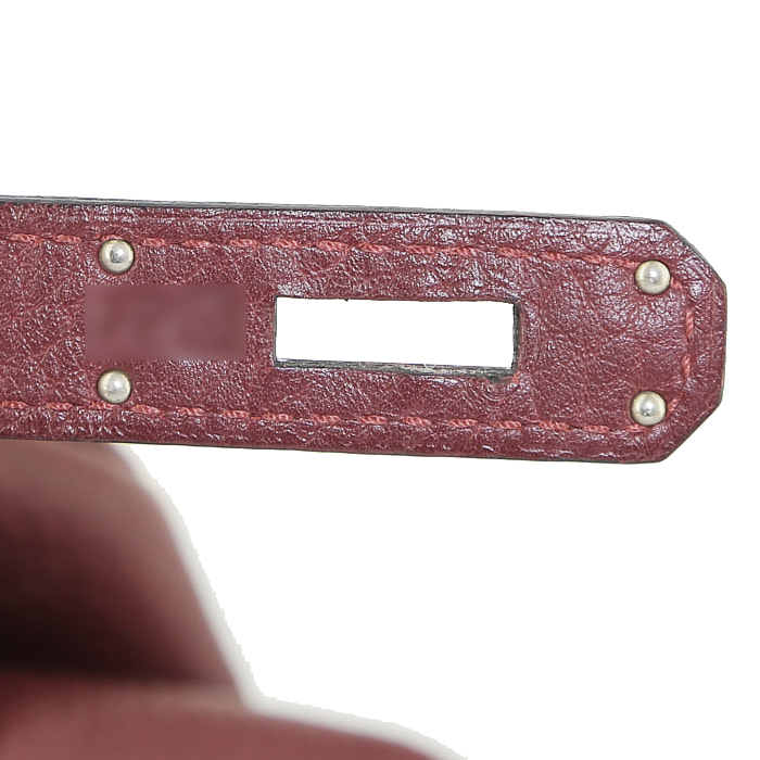 Hermès Birkin 40 cm handbag  in burgundy togo leather - Detail D4