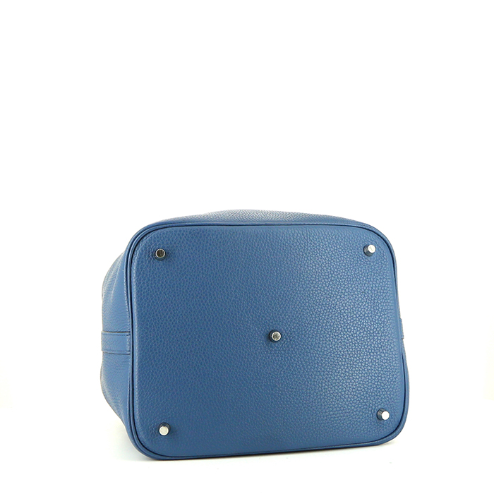 Hermes Picotin handbag in blue togo leather - Detail D4