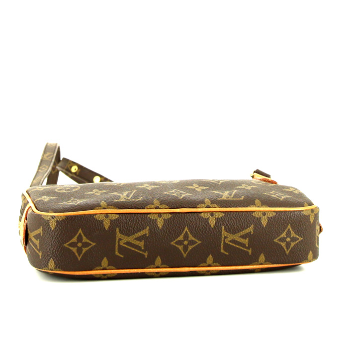 Louis Vuitton Marly shoulder bag in monogram canvas and natural leather - Detail D4