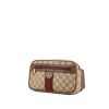 Pochette-ceinture Gucci en toile monogram enduite beige et cuir marron - 00pp thumbnail