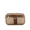 Pochette-cintura Gucci in tela monogram cerata beige e pelle marrone - 360 thumbnail