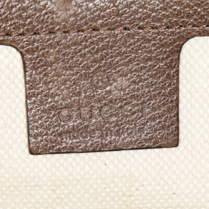 Gucci clutch-belt in beige monogram canvas and brown leather - Detail D3
