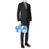 Sac de week end Louis Vuitton Keepall Editions Limitées en cuir épi bleu et blanc - Detail D1 thumbnail