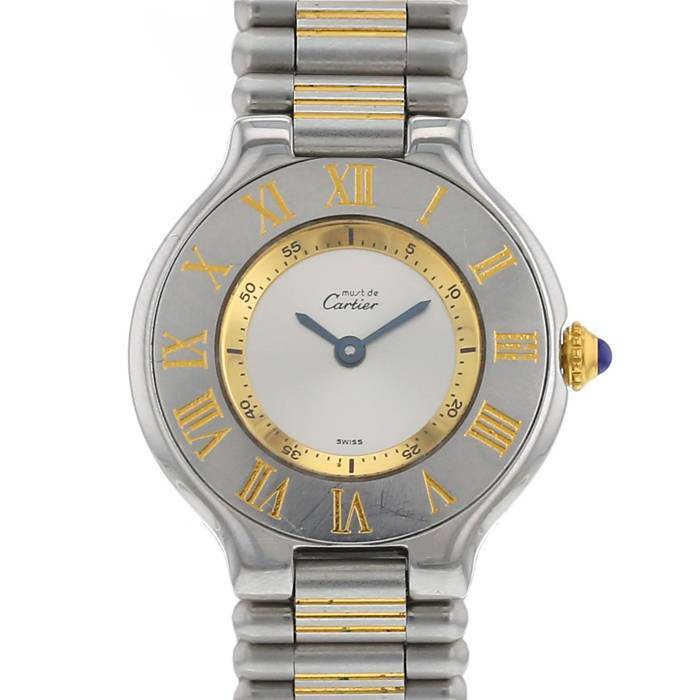 Reloj Cartier Must 21 de acero y oro chapado Ref :  1340 Circa  1990 - 00pp