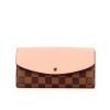Louis Vuitton wallet in pink leather and ebene damier canvas - 360 thumbnail