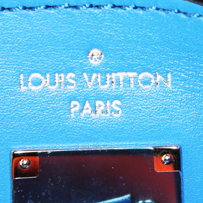Louis Vuitton City Steamer medium model handbag in blue, orange and black leather - Detail D3