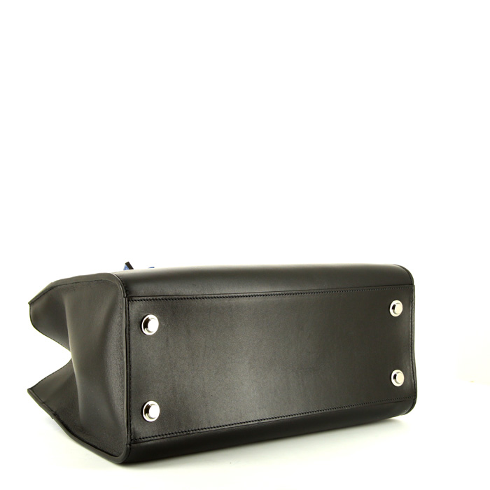 Louis Vuitton City Steamer medium model handbag in blue, orange and black leather - Detail D4