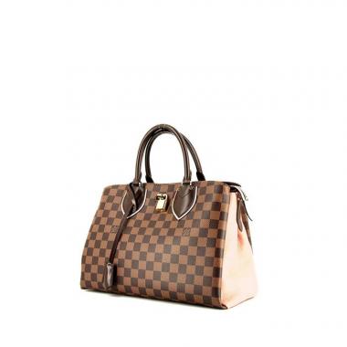 Borsa Louis Vuitton Normandy in tela a scacchi marrone e pelle rosa