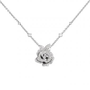 Collar Dior Rose Dior Bagatelle modelo mediano en oro blanco y diamantes