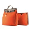 Hermes backpack in orange and red canvas and leather - 00pp thumbnail