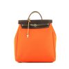 Hermes backpack in orange and red canvas and leather - 360 thumbnail