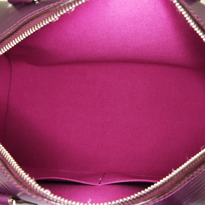 Louis Vuitton Speedy 30 handbag in purple epi leather - Detail D2