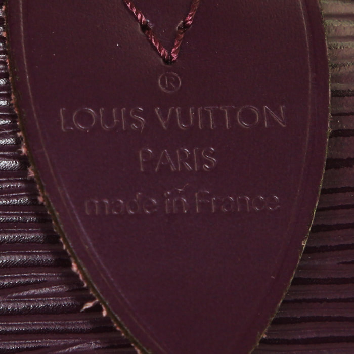 Louis Vuitton Speedy 30 handbag in purple epi leather - Detail D3