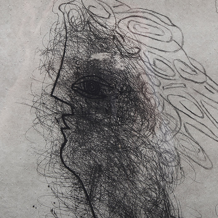 Georges Braque (1919-2022), Grande tête - 1950, Etching on paper - Detail D3