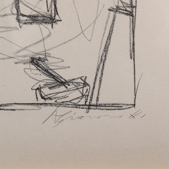 Alberto Giacometti, "Têtes et tabourets", lithograph on Arches paper, signed, numbered and framed, of 1954 - Detail D1