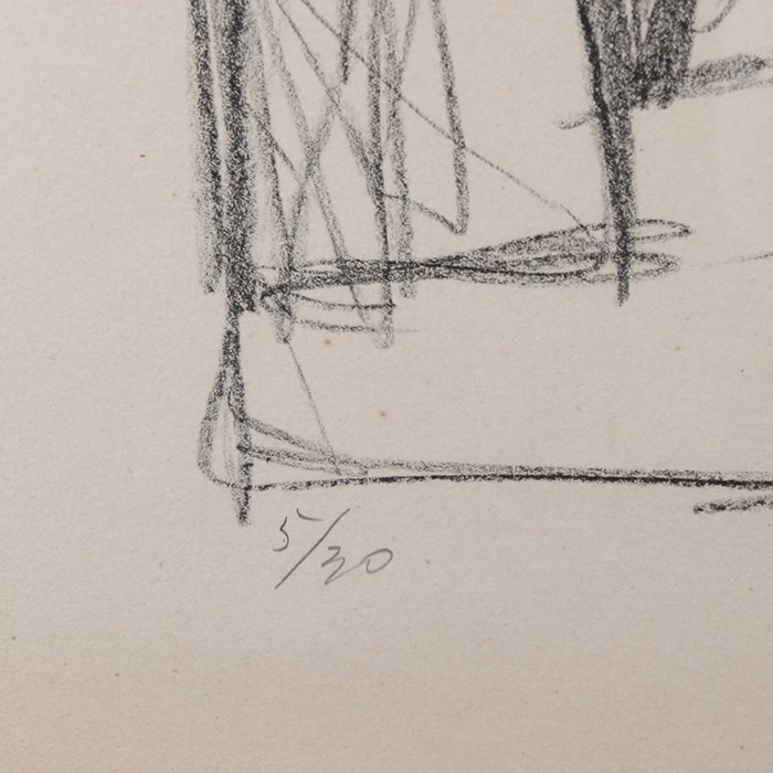 Alberto Giacometti, "Têtes et tabourets", lithograph on Arches paper, signed, numbered and framed, of 1954 - Detail D2