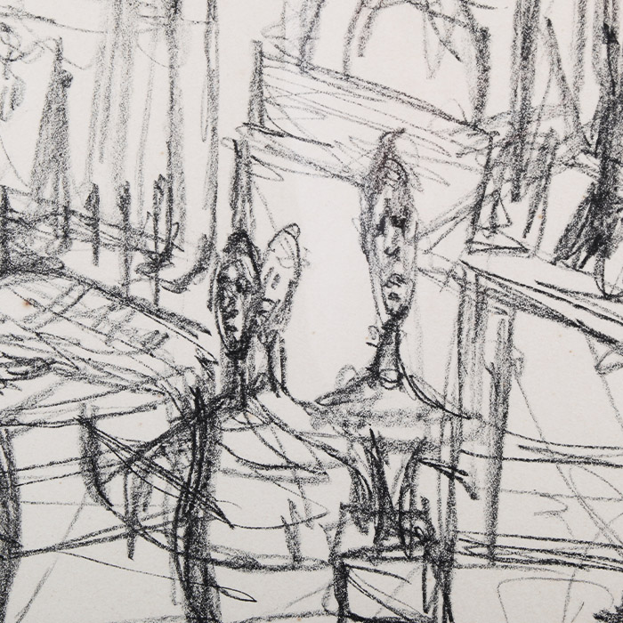 Alberto Giacometti, "Têtes et tabourets", lithograph on Arches paper, signed, numbered and framed, of 1954 - Detail D3