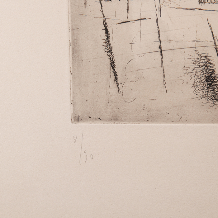 Georges Braque (1919-2022), Composition ou Nature morte aux verres - 1912/1950, Etching on paper - Detail D2