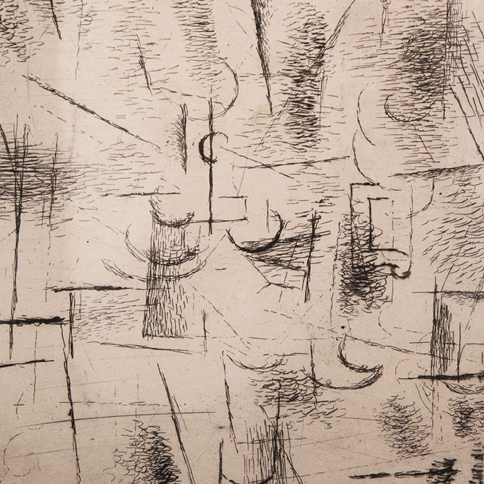 Georges Braque (1919-2022), Composition ou Nature morte aux verres - 1912/1950, Etching on paper - Detail D3
