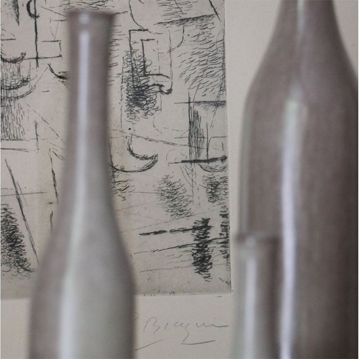 Georges Braque (1919-2022), Composition ou Nature morte aux verres - 1912/1950, Eau-forte sur papier - Detail D4