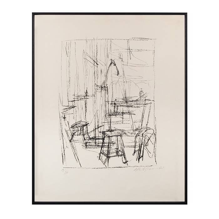 Alberto Giacometti, "Tête de cheval II", lithographie sur papier, signée, numérotée et encadrée, de 1954 - 00pp