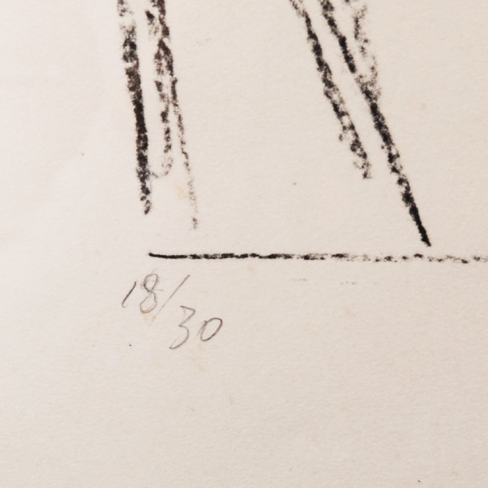 Alberto Giacometti, "Tête de cheval II", lithograph on paper, signed, numbered and framed, of 1954