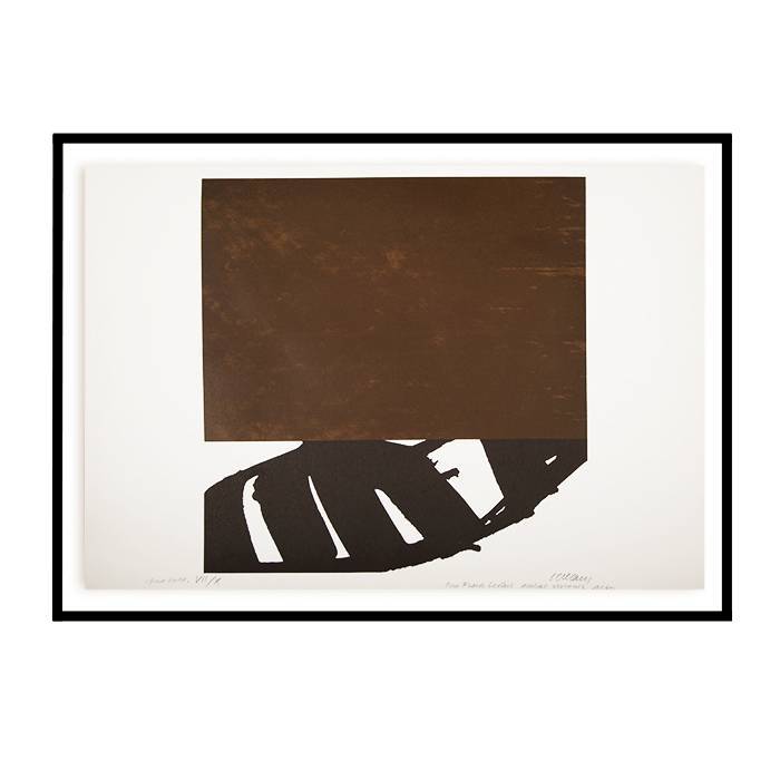 Pierre Soulages, "Lithographie 43", lithograph in colors on paper, signed, numbered, dedicated and framed, of 1995 - 00pp