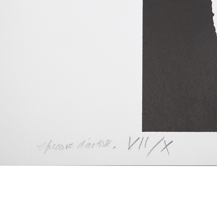 Pierre Soulages, "Lithographie 43", lithographie en couleurs sur papier, signée, numérotée, dédicacée et encadrée, de 1995 - Detail D2