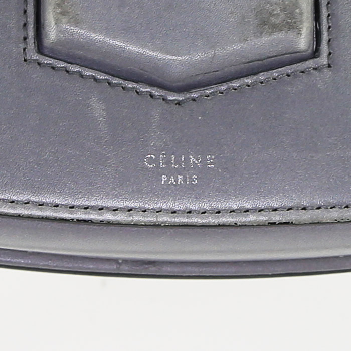 Bolso bandolera Céline Trotteur modelo grande en cuero gris - Detail D3