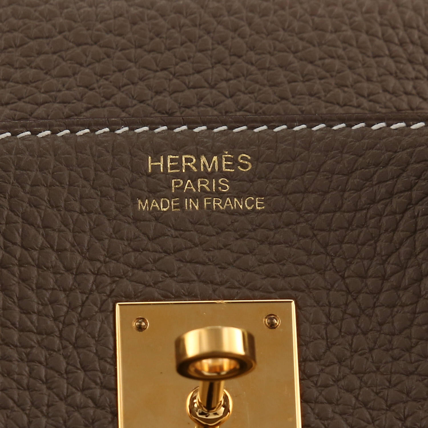 Borsa Hermes Birkin 35 cm in pelle togo etoupe - Detail D2