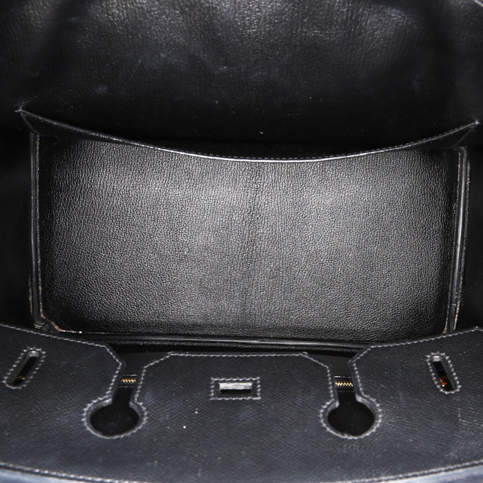 Hermes Birkin 35 cm handbag in black epsom leather - Detail D2