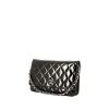 Chanel Wallet on Chain shoulder bag in black patent quilted leather - 00pp thumbnail