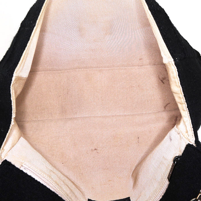 Chanel 2.55 handbag in black felt lined whool - Detail D3