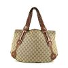 Shopping bag Gucci Gucci Vintage in tela monogram grigia e pelle marrone - 360 thumbnail